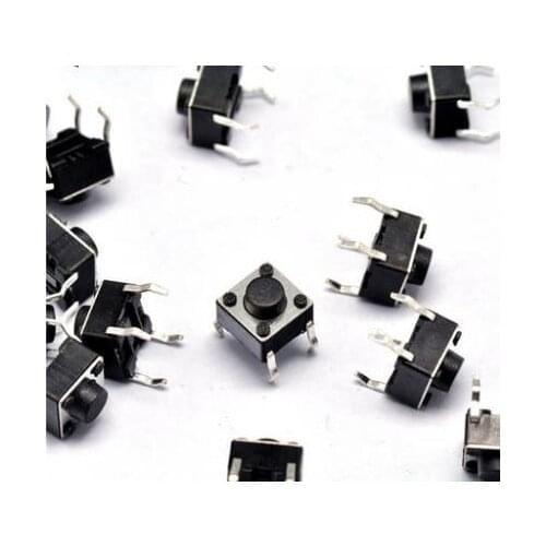 100pcs 6*6*5mm Panel PCB Momentary Tactile Tact Push Button Micro Switch 4 Pin DIP Light Touch 6x6x5mm Keys Keyboard