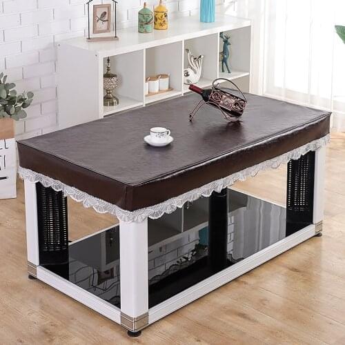 PU leather table protector waterproof oilproof dust-proof leather tablecloth party wedding table decoration cover custom made