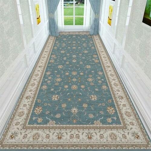 Luxury Long Area Rug Retro Persian Style Stair Carpet Home Entrance Hallway Corridor Carpet Sofa Coffee Table Non-Slip Floor Mat