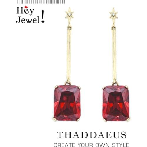 Large Stone with Star Long Drop Earrings,Europe Magical Fashion Good Jewelry For Women,2020 Summer Sterling Silver 925 Gift