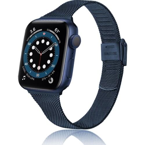 For apple watch 6 band Series 5 SE 4 bands 44mm 40mm Stainless Steel mesh strap for iwatch 3 42mm 38mm silm bracelet correa