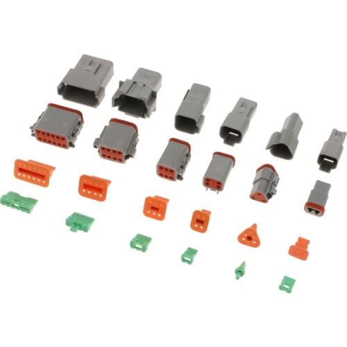 1 Sets DT 2P,3P,4P,6P,8P,12P way sealed gray male and female auto Waterproof Electrical Wire Connector Plug housing