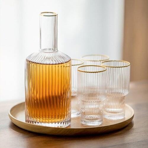 Glass Water Jug Cold Water Bottle Pitcher Cup Set Drinkware Home Decoration Kitchen Bar Wine Bottles Tea Pot Juice Jug Kettle