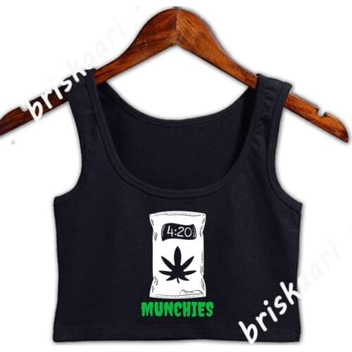 Munchies Funny 420 Weeds Stoner Crop Top Formal Euro Size S-3xl Graphic Print Spring Autumn Tops Building Sexy Female Vest
