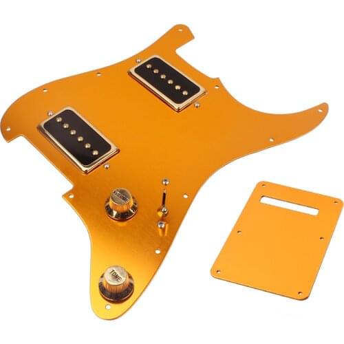 1 Set Gold Electric Guitar Pick Guard HH08 with Single Coil Alnico V Pickup P09 for ST Guitar