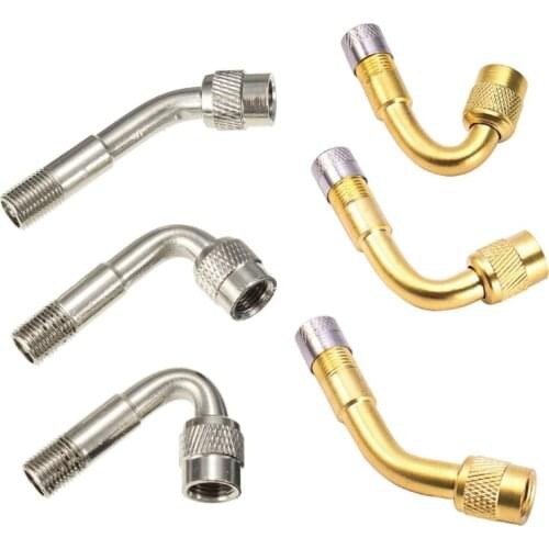 1pc 45/90/135 Degree Angle Brass Air Tyre Valves Stem with Extension Adapter for Auto Truck Motorcycle Accessories