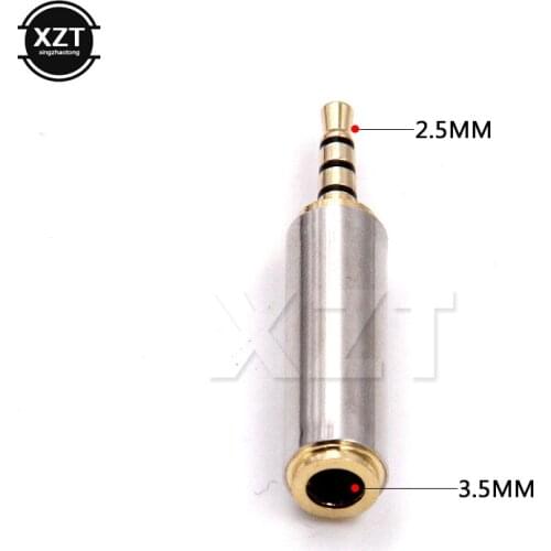 1pc 2.5 mm Male to 3.5 mm Female audio Stereo Adapter Plug Converter Headphone jack Gold Newest