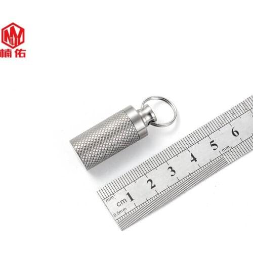 1PC EDC Portable Mini Titanium Alloy Health Metal Waterproof Medicine Bottle Pill Bottle Small Waterproof Storage Container
