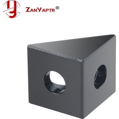 1pcs V-slot Black Angle Corner Connector 90 degree Angle Bracket for openbuilds CNC mill 3D printer DIY parts