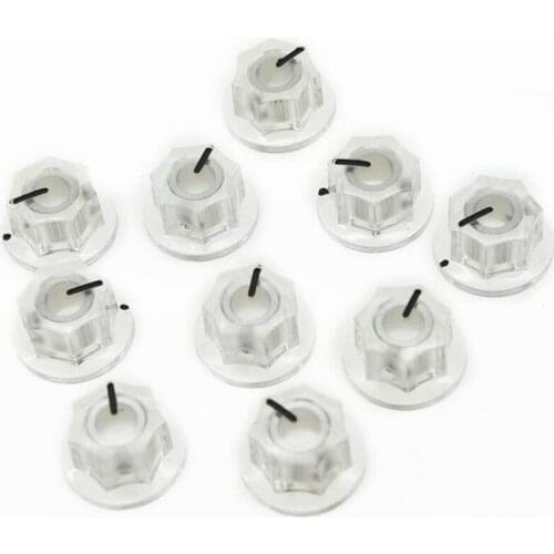 10pcs MXR Style Skirted AMP Knob Transparent Brass Insert Effect Pedal Potentiometer Speed Volume Tone Control Knobs Accessories
