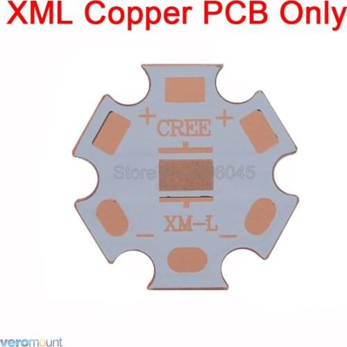 20pcs/lot! 20mm Full Copper XML PCB High Thermal Conductivity Pure Copper LED PCB Board Only for XML XML2 CREE LED Emitter