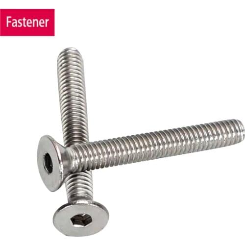 304 Stainless Steel Allen Key Head Flat Screw DIN7991 M3 M4 M5 M6 Hex Socket Flat Countersunk Head Screw Bolt Multi Size