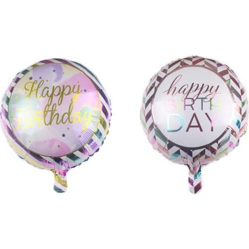5 pcs New Round 18 Inch Multicolor HAPPY BIRTHDAY Aluminum Foil Balloons Birthday Party Decoration Balloons Wholesale