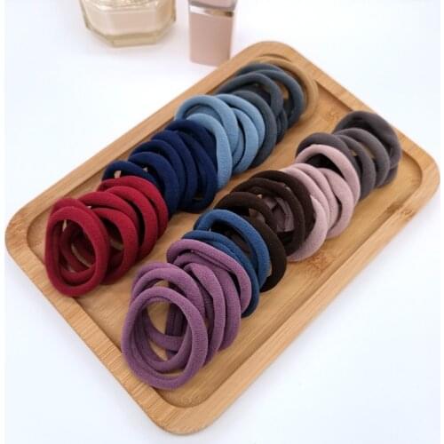 50pcs Girls Solid Color Big Rubber Band Ponytail Holder Ornaments Gum Headwear Elastic Hair Bands Korean Girl Hair Accessories