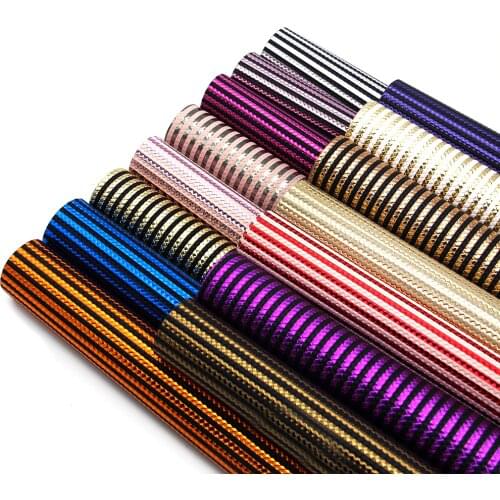 David accessories 20*33cm Stripe Geometric Bump Texture Faux Synthetic Leather Fabirc, DIY Sewing HairBow Bag Shoes,1Yc6281