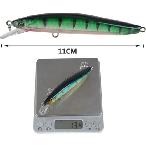 Artificial13g/11cm Minnow With Blood Tank Hook Steel Ball Laser Floating Plastic Hard Bait 3D Eyes Wobbler Swim bait Bionic Bait