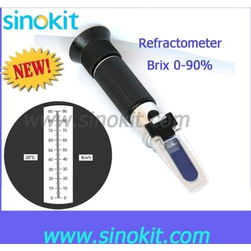 Free Shipping Single scale 0-90% Brix Professional handheld on scale Refractometer