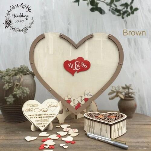 Hearts Unique Wedding Decoration Rustic Sweet Wedding Guest book Wedding Wishes Bank Hearts drop box 3D Guest book wooden box