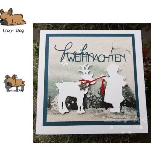 Child and Deer Metal Cutting Dies Scrapbooking Stencil DIY Decorative Craft Embossing Die Cuts Card Making New Dies For 2019