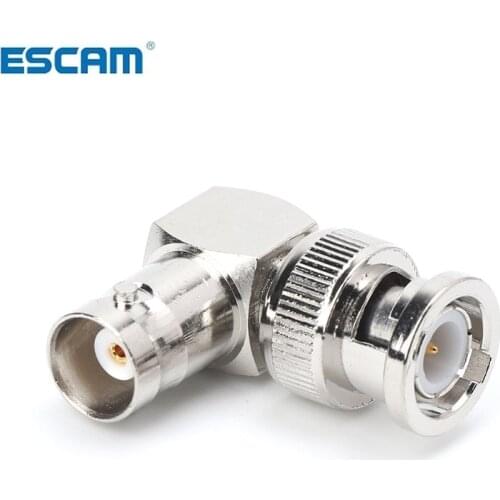 ESCAM RF Coaxial Cable Adapter L-shaped BNC Male Right Angle to Female Connector