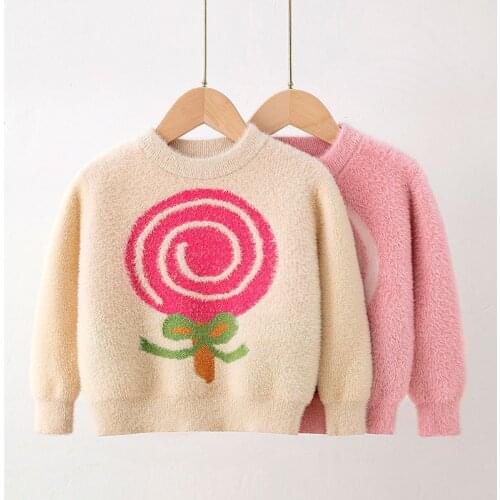 Girls European-style Mink Fleece Pullover Sweater Baby Girl Winter Clothes Autumn Fall Girl Toddler Outfits Winter Baby Clothes