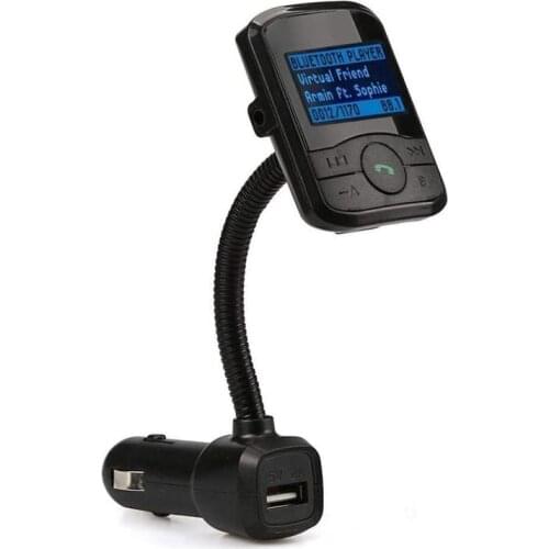 Bluetooth FM Transmitter Hands-free Car Kit Radio Receiver SD USB Jack MP3 and Slots Includes Audio Card Adapter Audio 3.5m S0G4