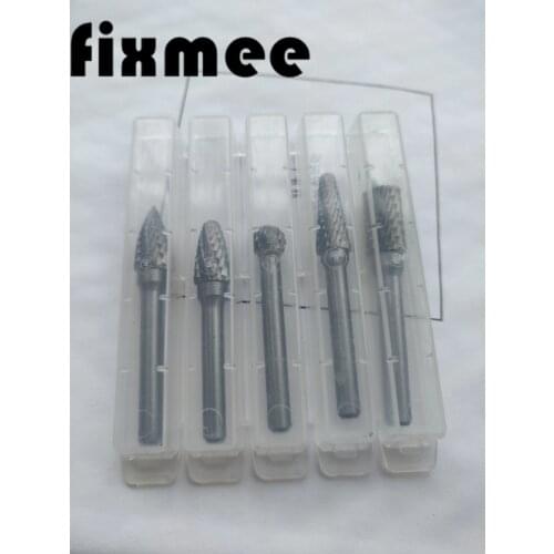 5Pcs 1/4 Inch 6mm Head Tungsten Carbide Rotary Point Burr Milling Cutters Die Grinder Shank Set For The Mill
