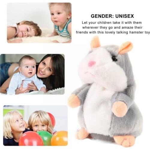 15cm Talking Hamster Mouse Pet Plush Toy Cute Soft Hamster Speak Doll Imitate Talking Toy Kids Recorder Animal Funny Sound Q4N5