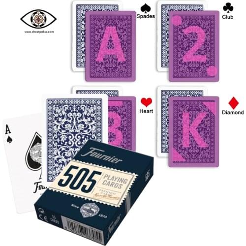 Anti Cheat Poker Fournier 505 Invisible Ink Marked Playing Cards for Infrared Contact Lenses Magic Trick Plastic Board Game Deck