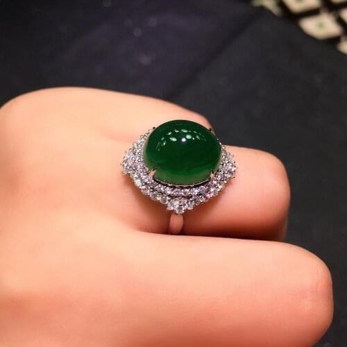 Fine Jewelry G18k Rings Real Diamonds 18K Gold Natural Emerald 9.75ct Gemstones Female Wedding Rings for women Fine Ring