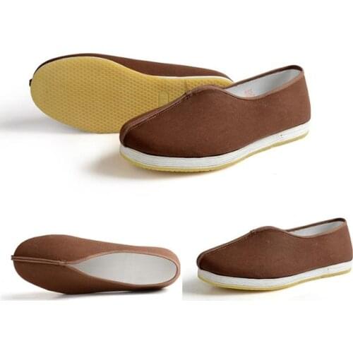 High quality Handmade shaolin monks kung fu shoes Buddhist nun lay meditation zen martial arts sneakers brown/gray/yellow