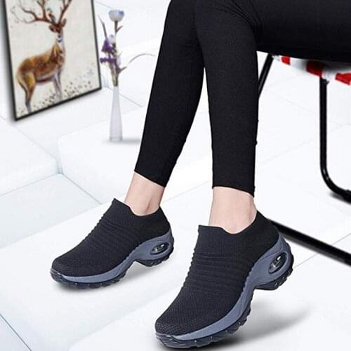 VIP Link Summer Women Sneakers Fashion Breathable Mesh Casual Shoes Platform Sneakers For Women Black Sock Sneaker