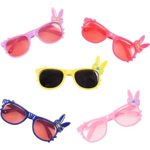 Doll new polished cute rabbit glasses Fit 18 Inch American 43cm Baby Doll Clothes Accessorie,Girls Toys,Generation Birthday Gift