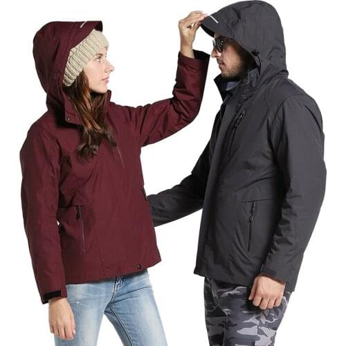 Winter Men Women 3 In 1 Jackets Outdoor Hiking Trekking Climbing Camping Clothes Keep Warm Male Waterproof Windproof Hooded Coat