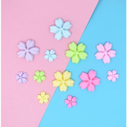 Macaron Cherry Blossoms Resin Flatback Embellishments For Scrapbooking Stationery Box Food Toy Decoration Diy Crafts Accessories