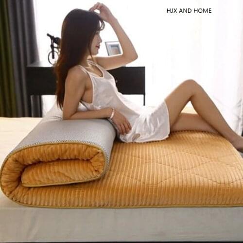 Sponge filling Comfortable fabrics mattress Keep warm in winter Can be fixed Floor mat King Queen Twin Full Size Tatami