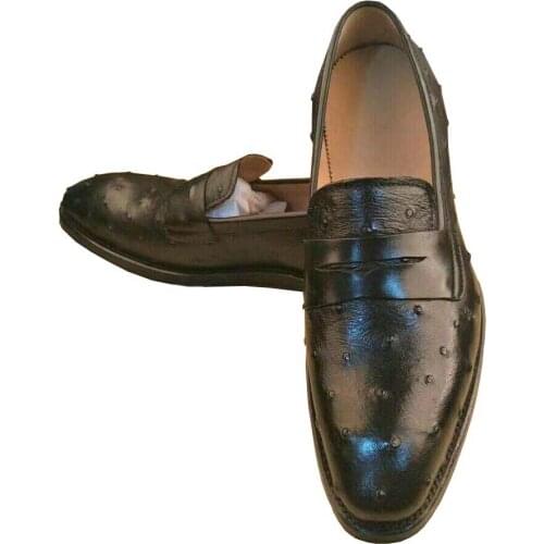 Tainxin men shoes men dress shoes men formal shoes Ostrich leather shoes business wedding