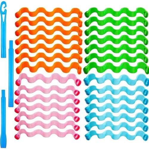 28pcs Wave Formers Hair Curlers Long Hair Kit Spiral Curls DIY Rollers No Heat with 2pcs Styling Hooks