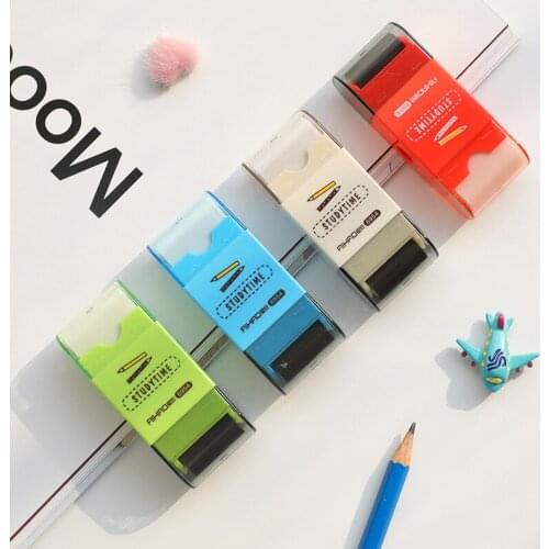 4pcs Color Random Creative 3in1 Eraser Clean Brush Pencil Sharpener Cutter Student Kids Gift Stationery Writing Supply