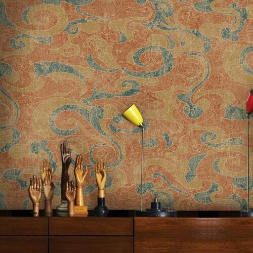 Chinese Ethnic Style Tibetan Ancient Wallpaper Roll Waterproof PVC Wear-resistant Home Interior Decoration Wall Covering Papel