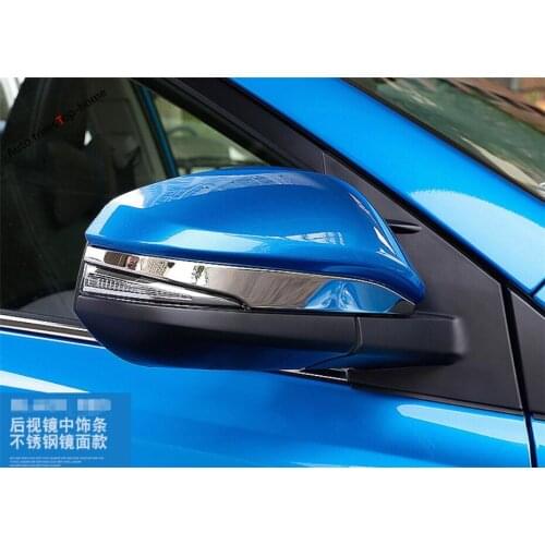 Yimaautotrims Side Door Mirror Rearview Stripe Cover Trim 2 Piece Fit For Toyota Highlander 2014 2015 2016 Chromium Styling