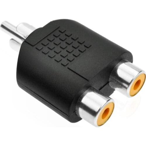 RCA Male Plug to Dual Two RCA Female Jack Audio Splitter Adapter
