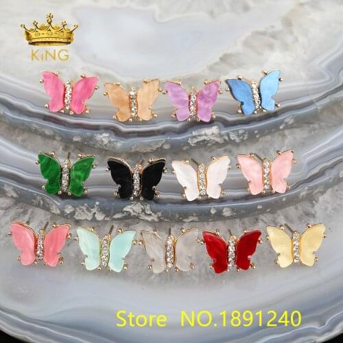 Drop Oil Zircon Butterfly Handmade Diy Earrings Pendant Earrings 2021 Girl Gift Surprise Simplicity Temperament