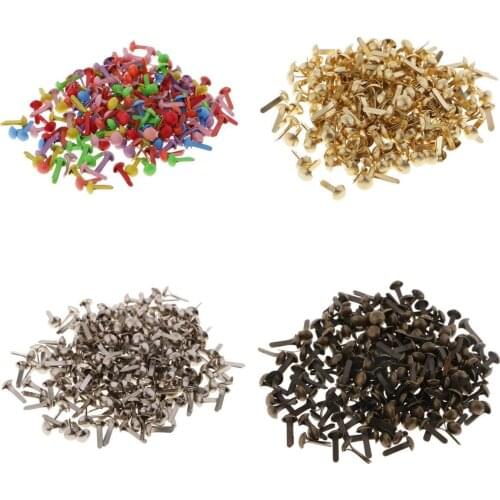 800pcs Mini Decorative Round Head Split Pins Metal Brads Paper Fasteners for Scrapbooking Paper Craft Office Stationery