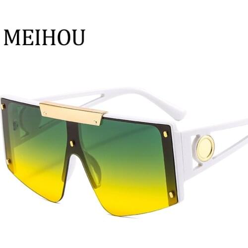 Pilot Glasses Man Green Oversized Flat Top Sunglasses Women Big Frame Sunglasses Women 2021 New Square Fashion Shades UV400