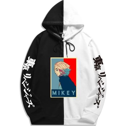 Summer 2021 Japan Man Anime Tokyo Revengers Print Loose Generous Fashion Patchwork Thin Hoodies Pullover Long Sleeve Casual Top