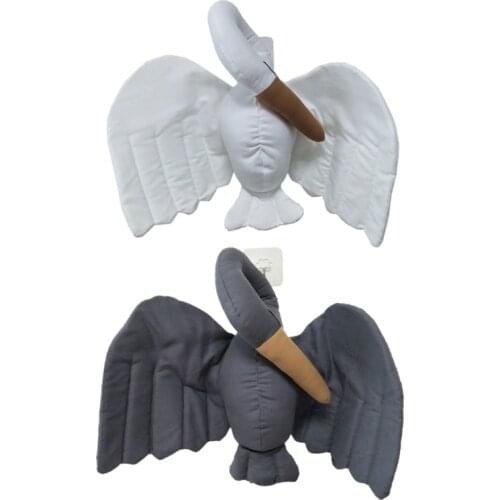 W3JE Creative Wall Hanging Swan Plush Stuffed Doll Ornaments Nursery Bedroom Kids Room Decor Baby Soothing Pillow