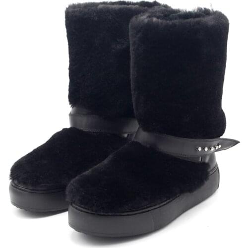 Winter Comfortable Mens Boots Fur Genuine Leather Black Men Boots short Ankle Boots for men