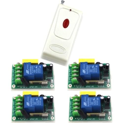 1 Channel Relay RF remote control switch 1 transmitter 4 receiver, 220v 30A remote light switch SKU: 5549