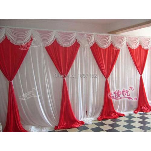 10ft*20ft Party Backdrop Wholesale Party Backdrop for Stage Decoration Stage Backdrop with Detachable Swag